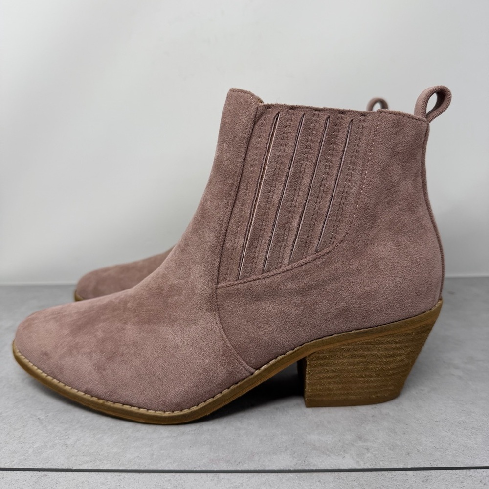 Corkys Vegan Suede Zip Ankle Boots Size 9
